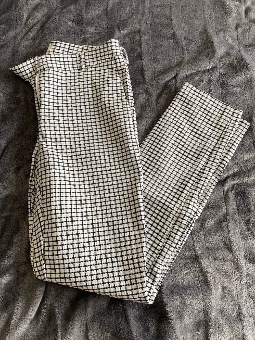 Rachel Zoe Black & White Grid Straight Leg Ankle Pants
